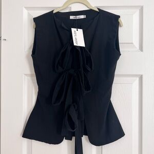Atelier Tulipe Bowtie Vest Black M NWT